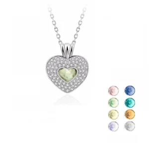 heart shaped pet loss memorial crystal necklace
