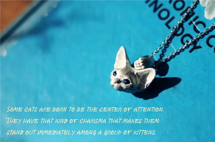 Handcrafted Silver Devon Rex Cat Necklace