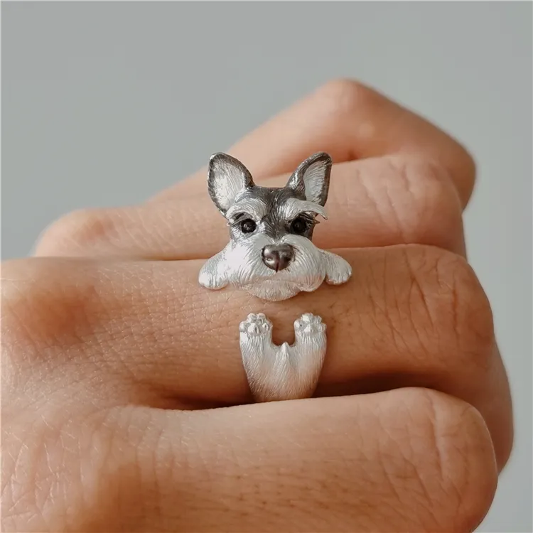 3D Handcrafted Silver Schnauzer Keepsake